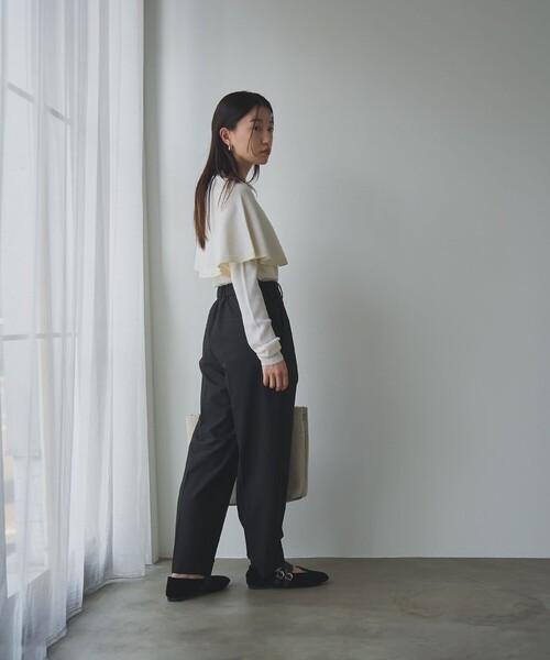 RONEL（ロネル）の「【2セットアイテム】ケープ&シアーリブニット（ニット/セーター・レディース・ブラック/ターコイズブルー/オフホワイト・FREE）」の22枚目の写真