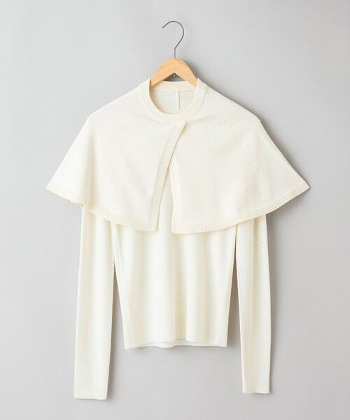 RONEL（ロネル）の「【2セットアイテム】ケープ&シアーリブニット（ニット/セーター・レディース・ブラック/ターコイズブルー/オフホワイト・FREE）」の5枚目の写真