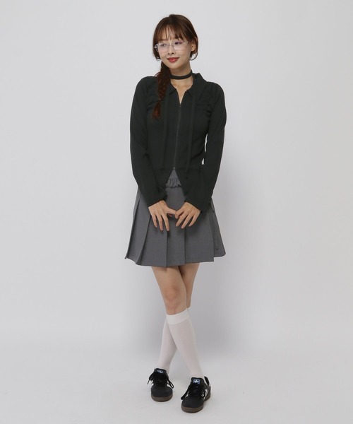 3.3 Field Trip （3.3フィールドトリップ）の「3.3 Field Trip／2WAYマフラーZIPロングスリーブ（Tシャツ/カットソー・レディース・ブラック/カーキ/チャコール・FREE）」の10枚目の写真