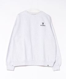 【SEQUENZ/シークエンズ×PLAYBOY/プレイボーイ】バックワッペン 裏起毛 スウェットトレーナー