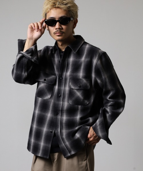BIG MIKE(ビッグマイク)の「BIG MIKE Heavy flannel shirt ビックマイク チェック ヘビーフランネルシャツ(シャツ/ブラウス・メンズ・サックスブルー/ブラック/ホワイト系その他/ブラック×ホワイト/ブラウン/グリーン/ネイビー/イエロー/オフホワイト/レッド/ベージュ/ブルー/レッド系その他/ブラック×グレー/ミント/ホワイト系その他2/ブラック系その他/イエロー×グレー/ブラック系その他2・XXL/XL/L/M/2XL)」の8枚目の写真