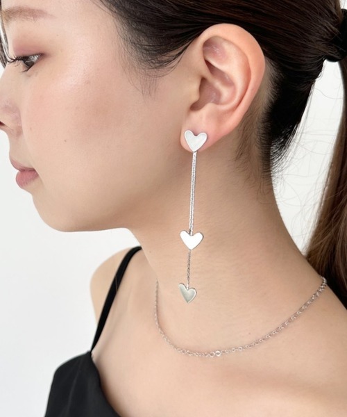 ciite'(シーテ)の「long triple heart Pierce (両耳用)(ピアス(両耳用)・レディース・シルバー/ゴールド・FREE)」の2枚目の写真