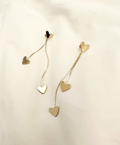ciite'(シーテ)の「long triple heart Pierce (両耳用)(ピアス(両耳用)・レディース・シルバー/ゴールド・FREE)」の8枚目の写真