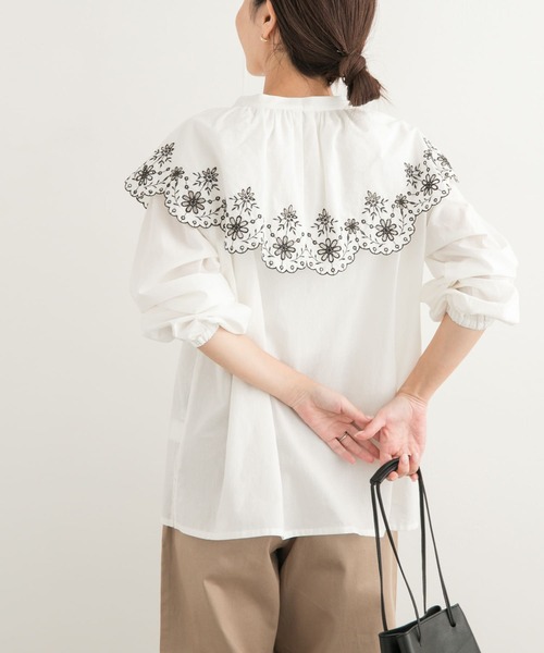 URBAN RESEARCH DOORS（アーバンリサーチドアーズ）の「レース刺繍ラッフルブラウス（シャツ/ブラウス・レディース・ブラック/オフホワイト・MEDIUM）」の14枚目の写真