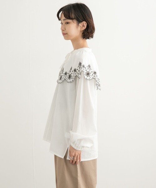 URBAN RESEARCH DOORS（アーバンリサーチドアーズ）の「レース刺繍ラッフルブラウス（シャツ/ブラウス・レディース・ブラック/オフホワイト・MEDIUM）」の19枚目の写真