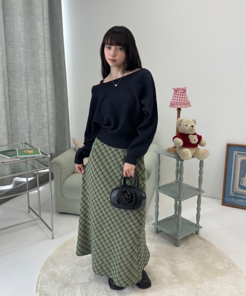 Birthday room(バースデイルーム)の「Aラインチェックロングスカート / A-line checked long skirt(スカート・レディース・ネイビー/ブラック/ブラウン・FREE)」の21枚目の写真