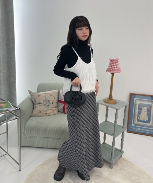 Birthday room(バースデイルーム)の「Aラインチェックロングスカート / A-line checked long skirt(スカート・レディース・ネイビー/ブラック/ブラウン・FREE)」の17枚目の写真