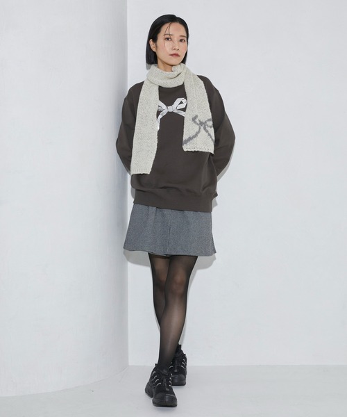 Firsthand(ファーストハンド)の「Firsthand/ファーストハンド オーガニックコットン箔リボンプリントスウェット(スウェット・レディース・チャコールグレー/ネイビー/オートミール・FREE)」の13枚目の写真