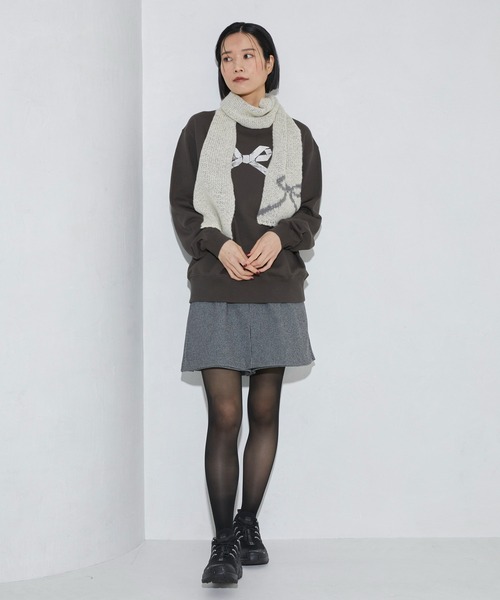 Firsthand(ファーストハンド)の「Firsthand/ファーストハンド オーガニックコットン箔リボンプリントスウェット(スウェット・レディース・チャコールグレー/ネイビー/オートミール・FREE)」の14枚目の写真