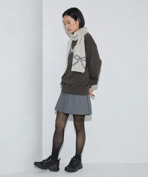 Firsthand(ファーストハンド)の「Firsthand/ファーストハンド オーガニックコットン箔リボンプリントスウェット(スウェット・レディース・チャコールグレー/ネイビー/オートミール・FREE)」の16枚目の写真