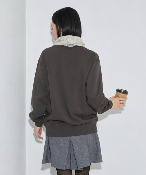 Firsthand(ファーストハンド)の「Firsthand/ファーストハンド オーガニックコットン箔リボンプリントスウェット(スウェット・レディース・チャコールグレー/ネイビー/オートミール・FREE)」の12枚目の写真