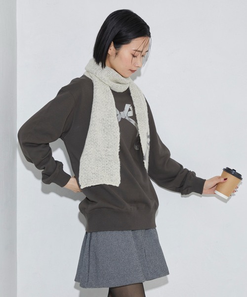 Firsthand(ファーストハンド)の「Firsthand/ファーストハンド オーガニックコットン箔リボンプリントスウェット(スウェット・レディース・チャコールグレー/ネイビー/オートミール・FREE)」の9枚目の写真