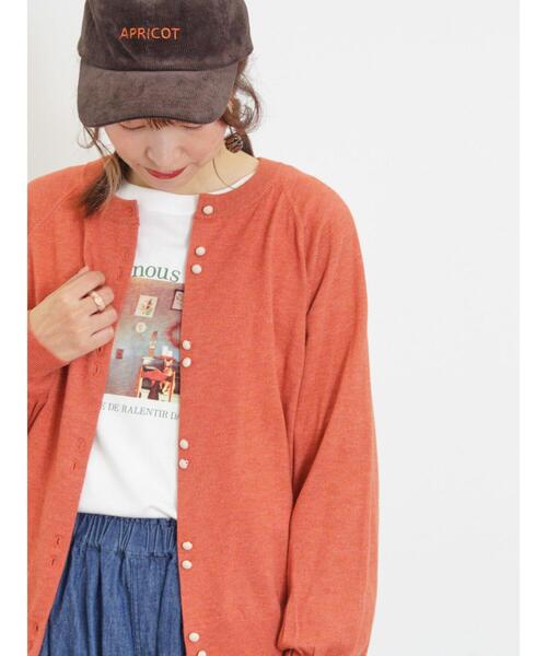 Samansa Mos2(サマンサ モスモス)の「【アンチピリング/マシンウォッシャブル】パフ袖カーディガン(カーディガン/ボレロ・レディース・レッド/イエロー/キナリ/ネイビー・F)」の6枚目の写真