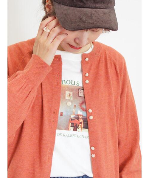 Samansa Mos2(サマンサ モスモス)の「【アンチピリング/マシンウォッシャブル】パフ袖カーディガン(カーディガン/ボレロ・レディース・レッド/イエロー/キナリ/ネイビー・F)」の7枚目の写真