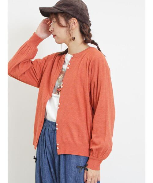 Samansa Mos2(サマンサ モスモス)の「【アンチピリング/マシンウォッシャブル】パフ袖カーディガン(カーディガン/ボレロ・レディース・レッド/イエロー/キナリ/ネイビー・F)」の9枚目の写真