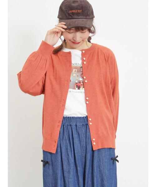 Samansa Mos2(サマンサ モスモス)の「【アンチピリング/マシンウォッシャブル】パフ袖カーディガン(カーディガン/ボレロ・レディース・レッド/イエロー/キナリ/ネイビー・F)」の10枚目の写真