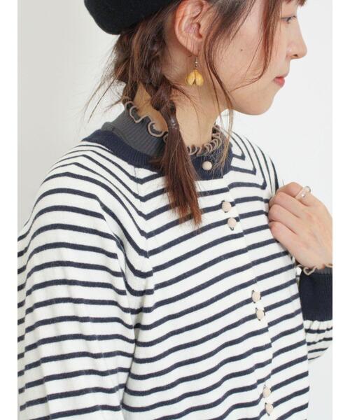 Samansa Mos2(サマンサ モスモス)の「【アンチピリング/マシンウォッシャブル】パフ袖カーディガン(カーディガン/ボレロ・レディース・レッド/イエロー/キナリ/ネイビー・F)」の13枚目の写真