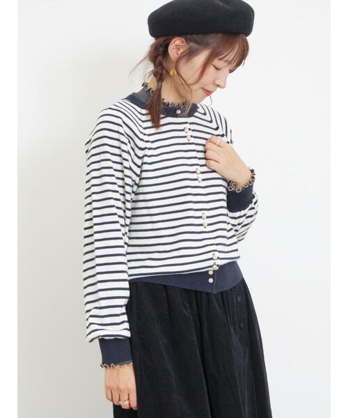 Samansa Mos2(サマンサ モスモス)の「【アンチピリング/マシンウォッシャブル】パフ袖カーディガン(カーディガン/ボレロ・レディース・レッド/イエロー/キナリ/ネイビー・F)」の16枚目の写真