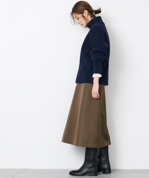 MICA&DEAL（マイカ＆ディール）の「畦ニットハイネックブルゾン