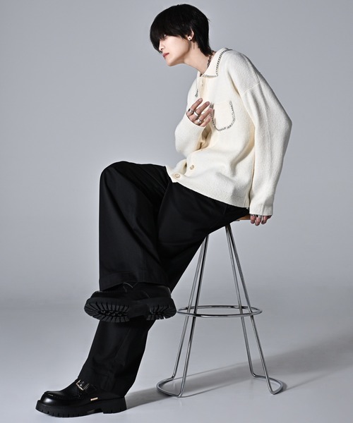 セール】TR w cloth basic wide straight pants / TRダブルクロス