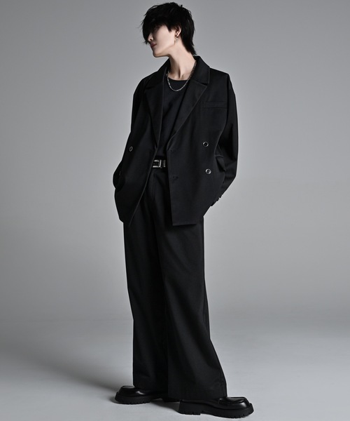 ADRER TRダブルクロステーラードダブルジャケット/ワイドストレートパンツ セール】TR w cloth basic wide straight pants / TRダブルクロス