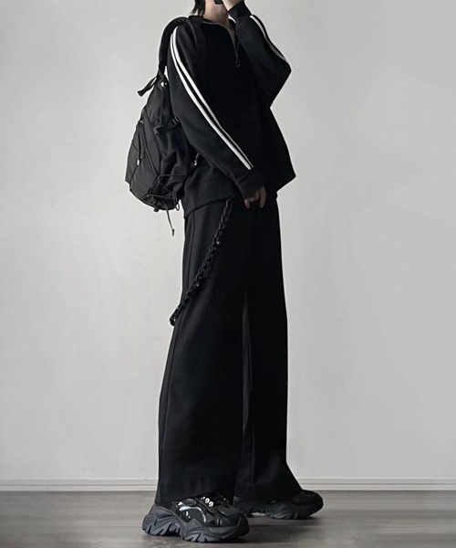 TR w cloth basic wide straight pants / TRダブルクロスベーシック