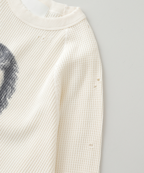 THRIFTY LOOK(スリフティールック)の「THRIFTY LOOK/スリフティールック Beethoven L/S Waffle(Tシャツ/カットソー・メンズ・ホワイト/グリーン・MEDIUM/LARGE)」の6枚目の写真