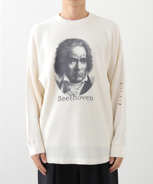 THRIFTY LOOK(スリフティールック)の「THRIFTY LOOK/スリフティールック Beethoven L/S Waffle(Tシャツ/カットソー・メンズ・ホワイト/グリーン・MEDIUM/LARGE)」の9枚目の写真