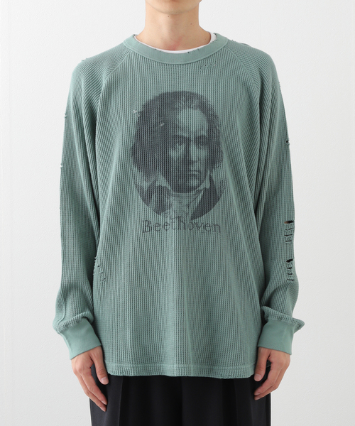 THRIFTY LOOK(スリフティールック)の「THRIFTY LOOK/スリフティールック Beethoven L/S Waffle(Tシャツ/カットソー・メンズ・ホワイト/グリーン・MEDIUM/LARGE)」の12枚目の写真
