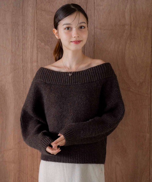 NOELA(ノエラ)の「2WAYオフショルニット(ニット/セーター・レディース・ブラウン/ベージュ/オフホワイト・フリー)」の10枚目の写真