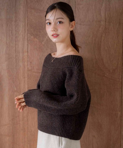 NOELA(ノエラ)の「2WAYオフショルニット(ニット/セーター・レディース・ブラウン/ベージュ/オフホワイト・フリー)」の13枚目の写真