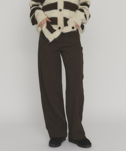 MERLOT(メルロー)の「ラメスラックス(スラックス・レディース・ブラック/ブラウン・FREE)」の1枚目の写真