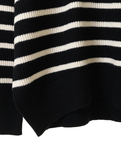 AMERICAN HOLIC（アメリカンホリック）の「バイパチ片畦ハーフZIPニットプルオーバー（ニット/セーター・レディース・ブラック系その他4/ホワイト系その他4・M/L）」の10枚目の写真