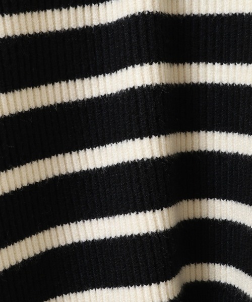 AMERICAN HOLIC（アメリカンホリック）の「バイパチ片畦ハーフZIPニットプルオーバー（ニット/セーター・レディース・ブラック系その他4/ホワイト系その他4・M/L）」の11枚目の写真