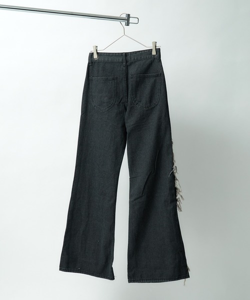tinkerend（ティンカーエンド）の「【ユニセックス】Damege Vintage Denim / ダメージヴィンテージデニムパンツ（デニムパンツ・メンズ・ブラック・1/3/2）」の3枚目の写真