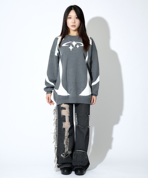 tinkerend（ティンカーエンド）の「【ユニセックス】Damege Vintage Denim / ダメージヴィンテージデニムパンツ（デニムパンツ・メンズ・ブラック・1/3/2）」の12枚目の写真