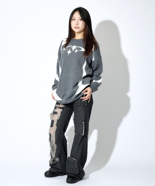 tinkerend（ティンカーエンド）の「【ユニセックス】Damege Vintage Denim / ダメージヴィンテージデニムパンツ（デニムパンツ・メンズ・ブラック・1/3/2）」の13枚目の写真