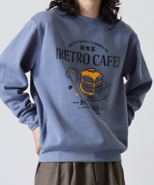 FUNALIVE（ファンアライブ）の「デザインプリント裏起毛トレーナー（スウェット・メンズ・ブラック/ブルー/モカ/ホワイト/ブラック系/スミクロ/グリーン系その他/ホワイト系その他/ブルーパープル/ブラック系1/パープル系その他/ホワイト系その他3/パープル系その他2/ホワイト系その他2/ライトブラウン/ブラック系その他/ホワイト系その他4/ブラック系2/ブラウン系その他/サックスブルー/ホワイト系その他5/ブラック系その他2/スモークピンク/サックスブルー系・M/L/LL）」の21枚目の写真