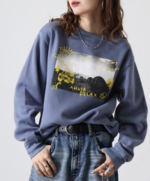 デザインプリント裏起毛トレーナー