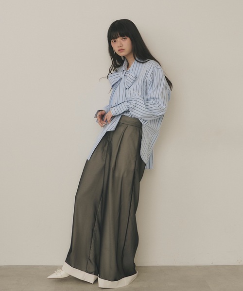 seytoサイズ3 / チュールレイヤードシアーワイドパンツ seyto（セイト）の「Tulle layered sheer wide pants / チュール