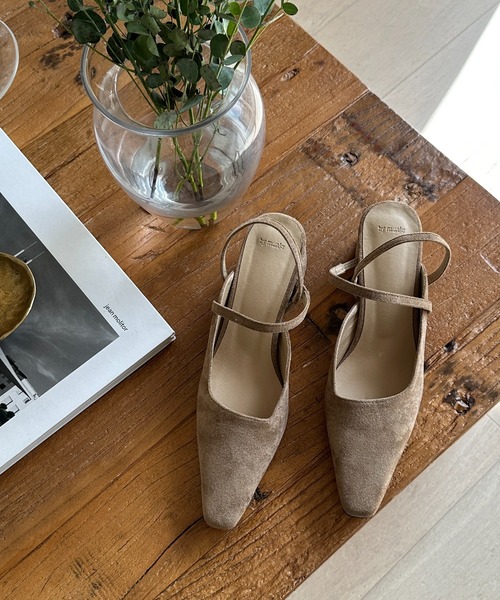 by muni:r（バイ ムニール）の「スエードスリングバックパンプス（パンプス・レディース・ピンク/ブラック/ベージュ・24.0cm/23.5cm/23.0cm/22.5cm/25.0cm/24.5cm）」の11枚目の写真