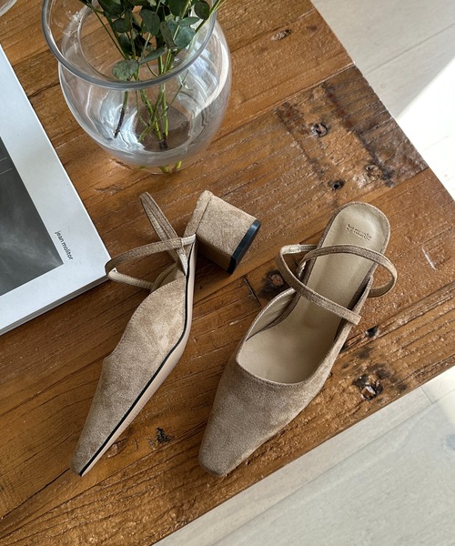 by muni:r（バイ ムニール）の「スエードスリングバックパンプス（パンプス・レディース・ピンク/ブラック/ベージュ・24.0cm/23.5cm/23.0cm/22.5cm/25.0cm/24.5cm）」の12枚目の写真