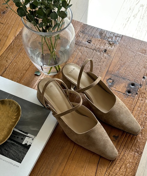 by muni:r（バイ ムニール）の「スエードスリングバックパンプス（パンプス・レディース・ピンク/ブラック/ベージュ・24.0cm/23.5cm/23.0cm/22.5cm/25.0cm/24.5cm）」の16枚目の写真