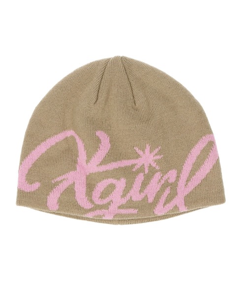 X-girl（エックスガール）の「SIGN LOGO JACQUARD BEANIE（ニットキャップ/ビーニー・レディース・ベージュ/オリーブ/ブラック・ONE SIZE）」の15枚目の写真