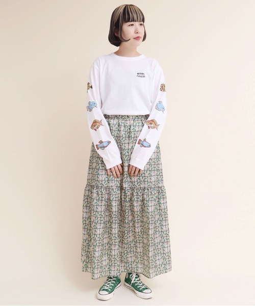 didizizi（ディディジジ）の「FISH LOVERSプリント　ロンT（Tシャツ/カットソー・レディース・グレー/ホワイト・FREE）」の12枚目の写真