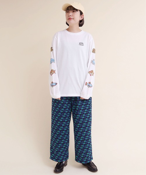 didizizi（ディディジジ）の「FISH LOVERSプリント　ロンT（Tシャツ/カットソー・レディース・グレー/ホワイト・FREE）」の22枚目の写真
