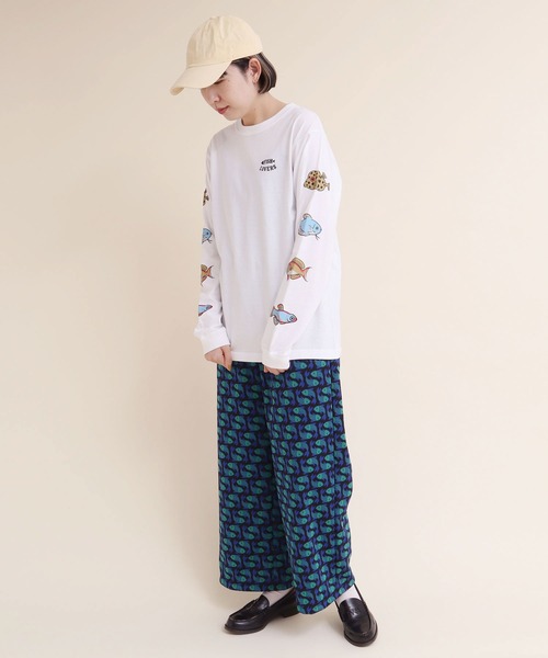 didizizi（ディディジジ）の「FISH LOVERSプリント　ロンT（Tシャツ/カットソー・レディース・グレー/ホワイト・FREE）」の17枚目の写真