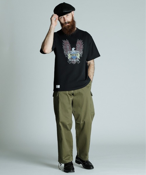 Schott（ショット）の「Schott/ショット/T-SHIRT EAGLE/イーグル Tシャツ（Tシャツ/カットソー・メンズ・ホワイト/グレー/ブラック・M/2XL/XL/L）」の5枚目の写真