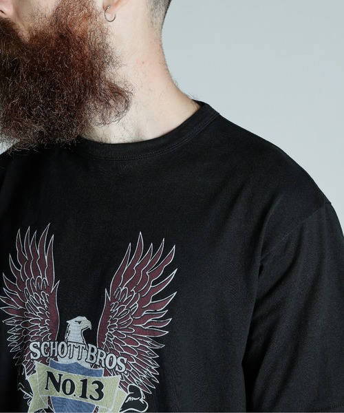Schott（ショット）の「Schott/ショット/T-SHIRT EAGLE/イーグル Tシャツ（Tシャツ/カットソー・メンズ・ホワイト/グレー/ブラック・M/2XL/XL/L）」の9枚目の写真