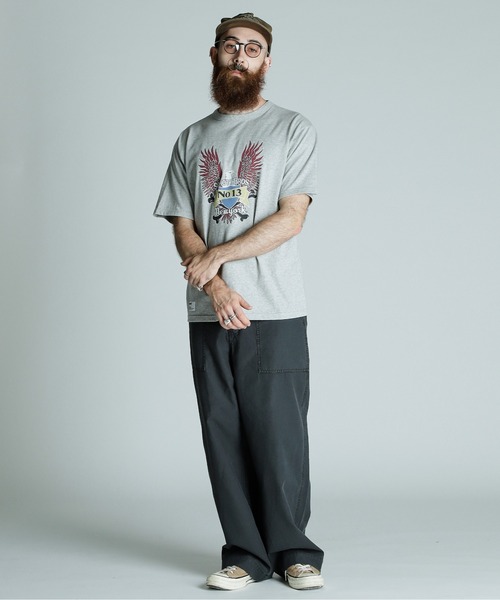 Schott（ショット）の「Schott/ショット/T-SHIRT EAGLE/イーグル Tシャツ（Tシャツ/カットソー・メンズ・ホワイト/グレー/ブラック・M/2XL/XL/L）」の6枚目の写真